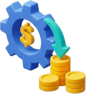 Lower Costs feature icon showing cost reduction and savings